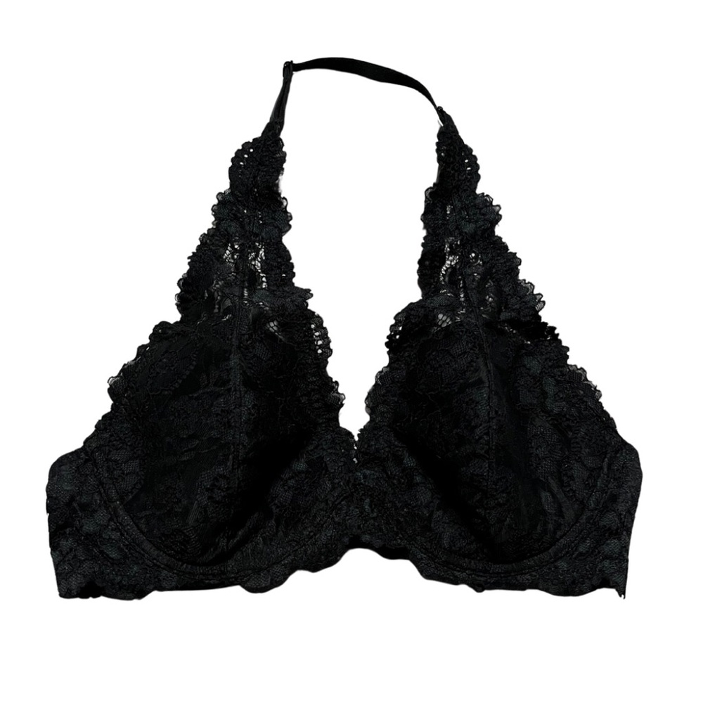 La SENZA Black Floral Lace Halter Bra